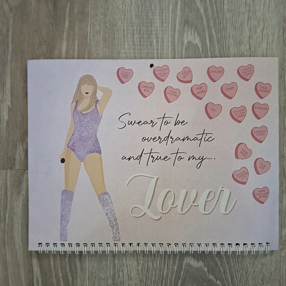 Taylor Swift 2024 wall calendar featuring iconic photos and lyrics artwork walla